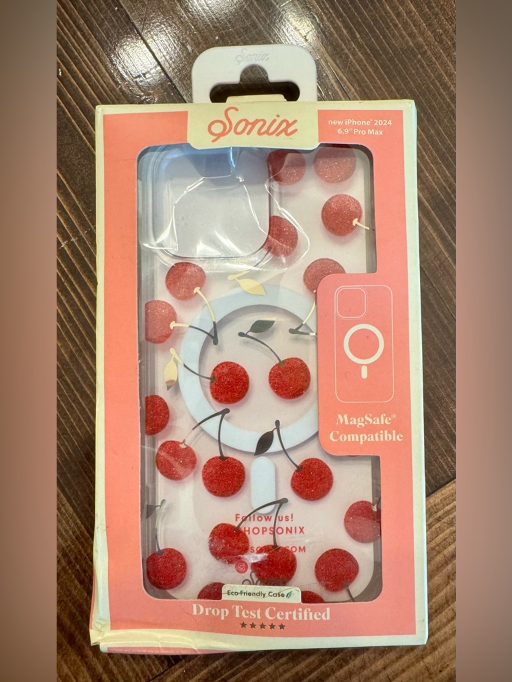 New Sonix iPhone 16 Pro Max Cherry Glitter Design Phone Case